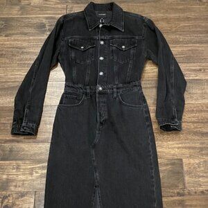 Favorite Daughter City Denim Long-Sleeve Midi-Dress - SIze 25